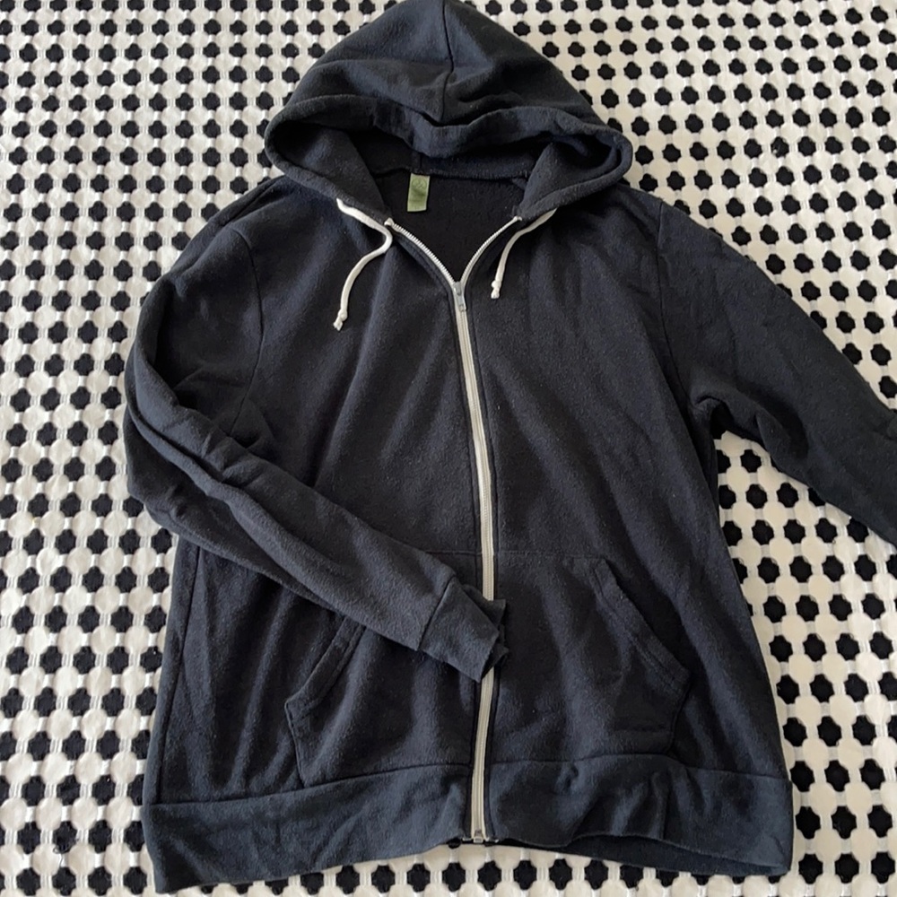 Alternative apparel black cotton hoody slim fit xl